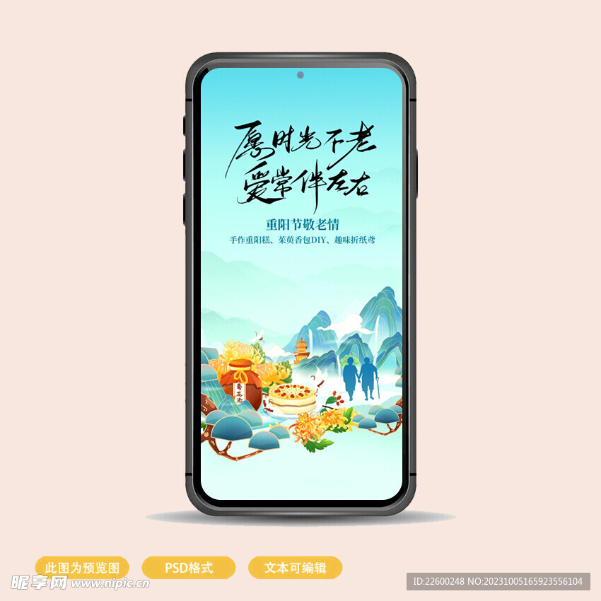 插画重阳节海报