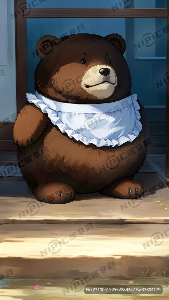 熊 毛发圆润 动漫 全身 微胖