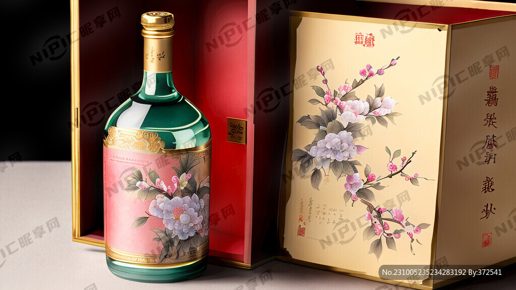 金玉良缘婚庆主题酒瓶和酒盒