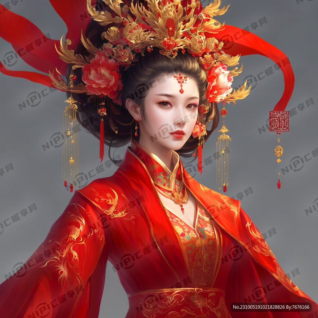 唐装红色皇后飘逸