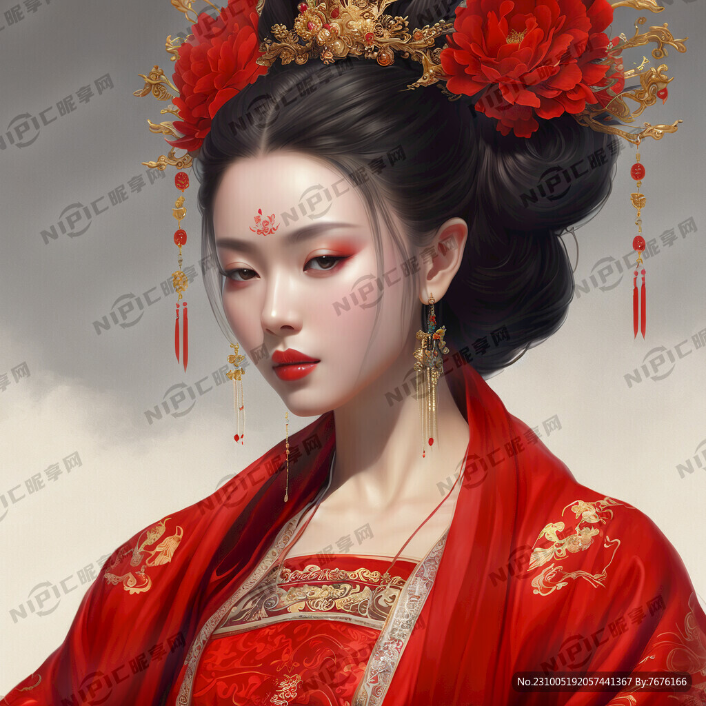 艺术 唐装 皇后 全景 写实