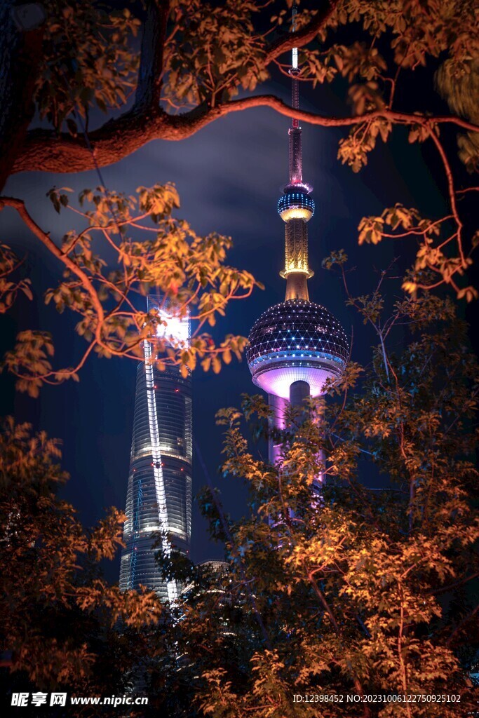 上海东方明珠塔夜景