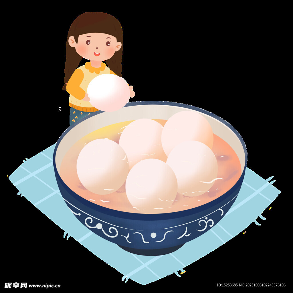 女孩做汤圆元宵节