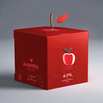 设计一款单只苹果包装盒设计图，品牌名称为响红