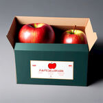 设计一款单只苹果包装盒，品牌名称为响红，品牌理念为分享，要求简洁高档，利于网络推广