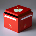 设计一款单只苹果精品礼盒，品牌名称为响红，品牌理念为分享，要求简洁高档，利于网络推广
