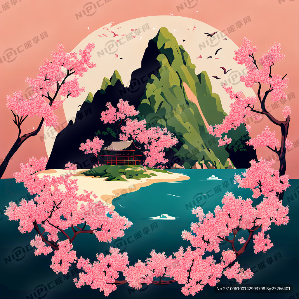桃花岛矢量文件