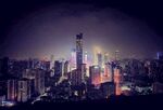 城市夜景图高楼大厦灯光