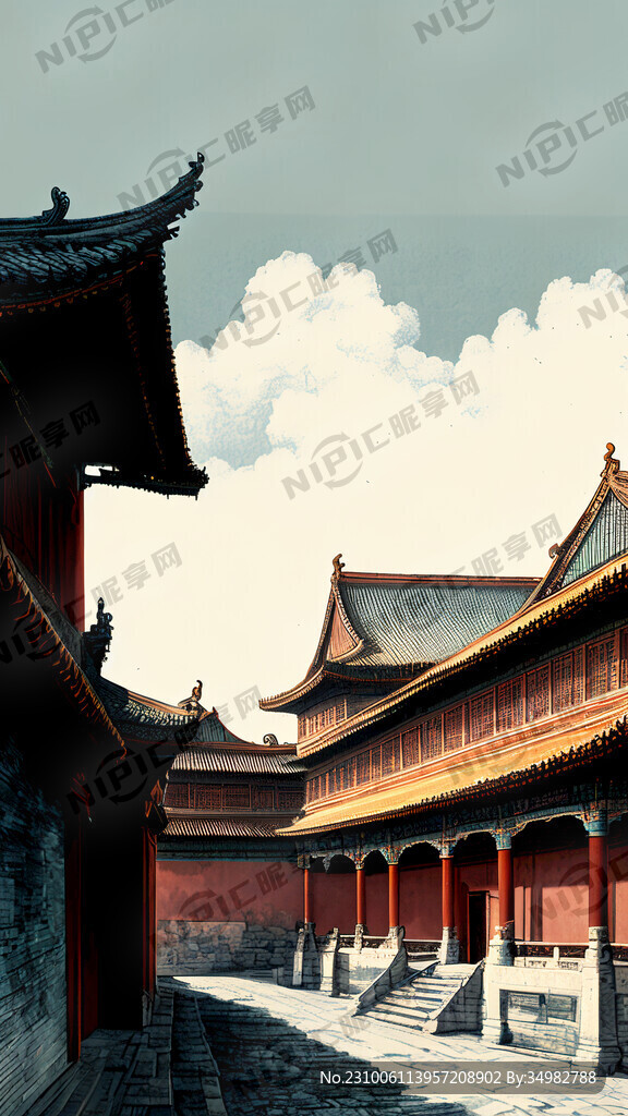 老北京 胡同 版画