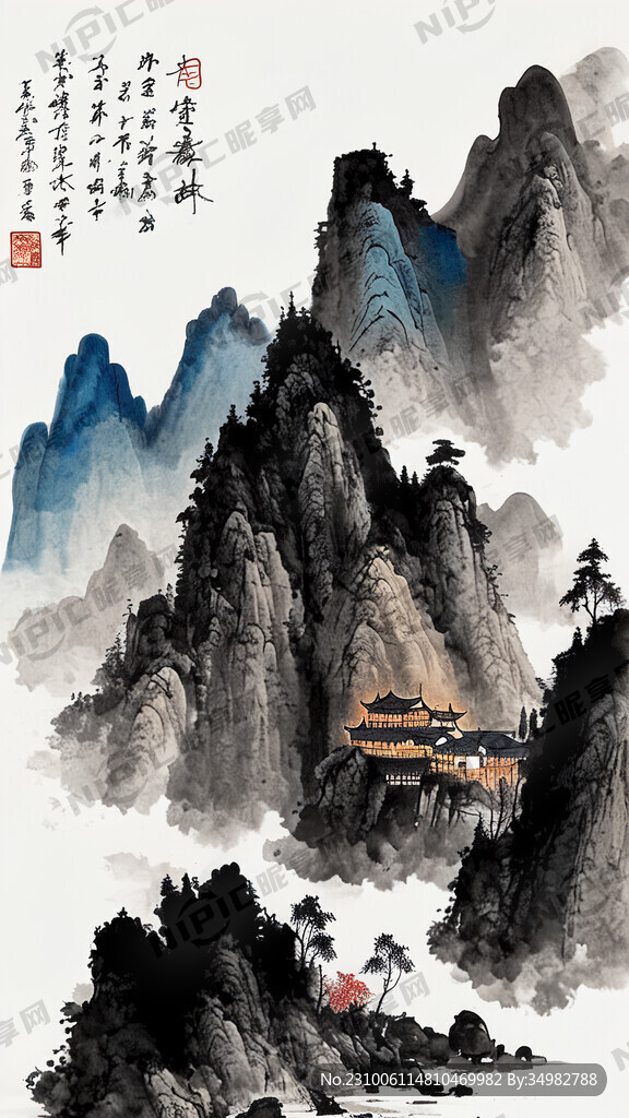 古建 中国画 山水