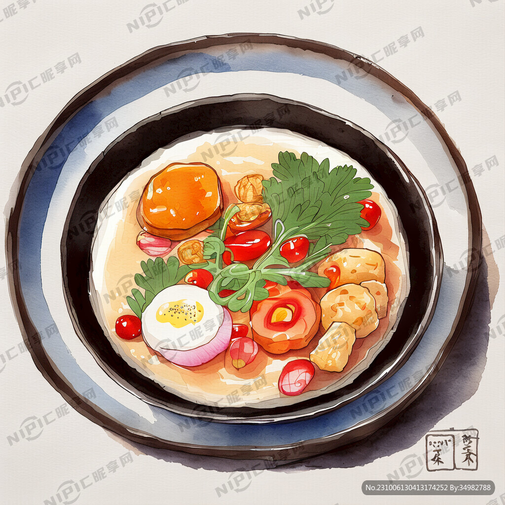美食 中国菜 手绘 卡通 清新