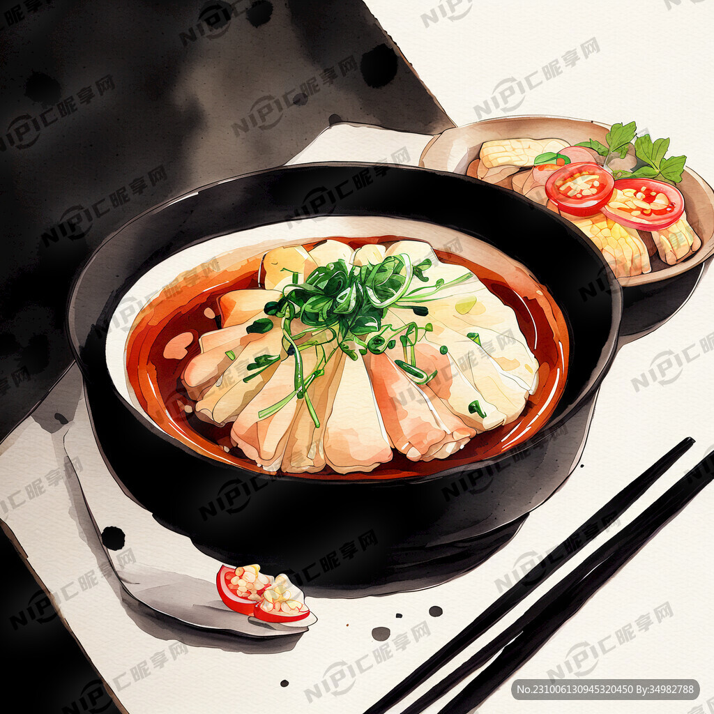 美食 中国菜 手绘 卡通 清新