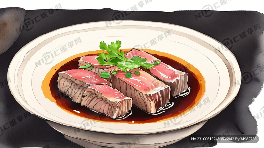 炖肉 中国菜 中华美食 手绘