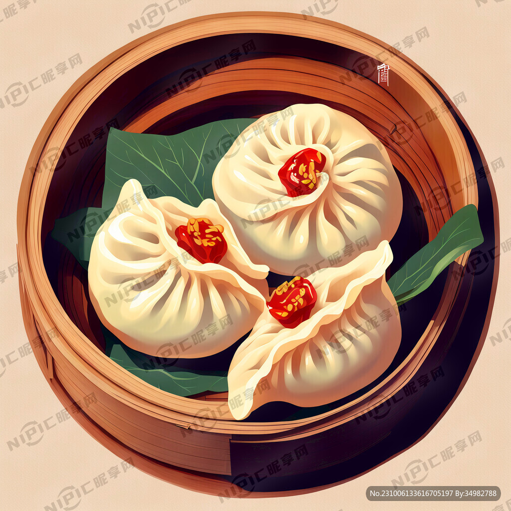 饺子 中华美食 手绘 卡通