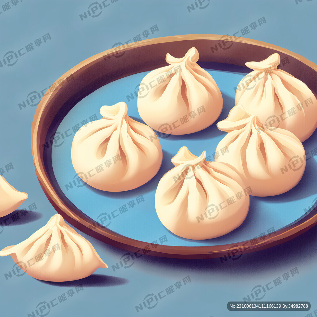 饺子 中华美食 手绘 卡通