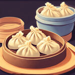 水饺，蒸饺，手绘，卡通，清新