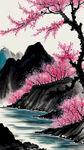 春江花月夜，潮，海，手绘，中国画，宏观，清新