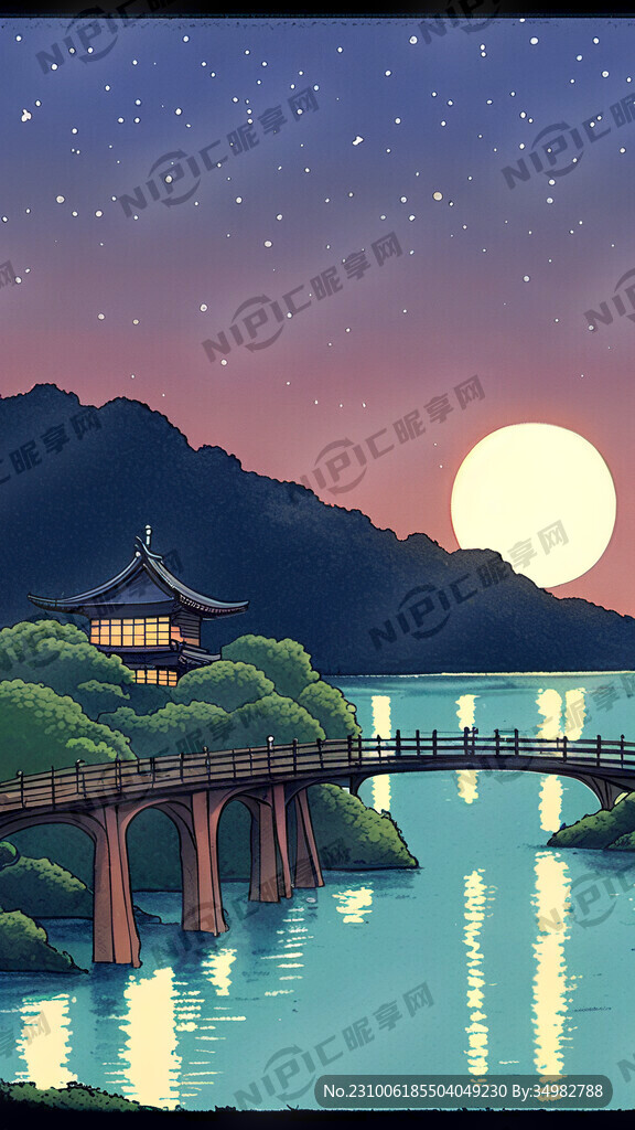 二十四桥明月夜 山水 月 夜景