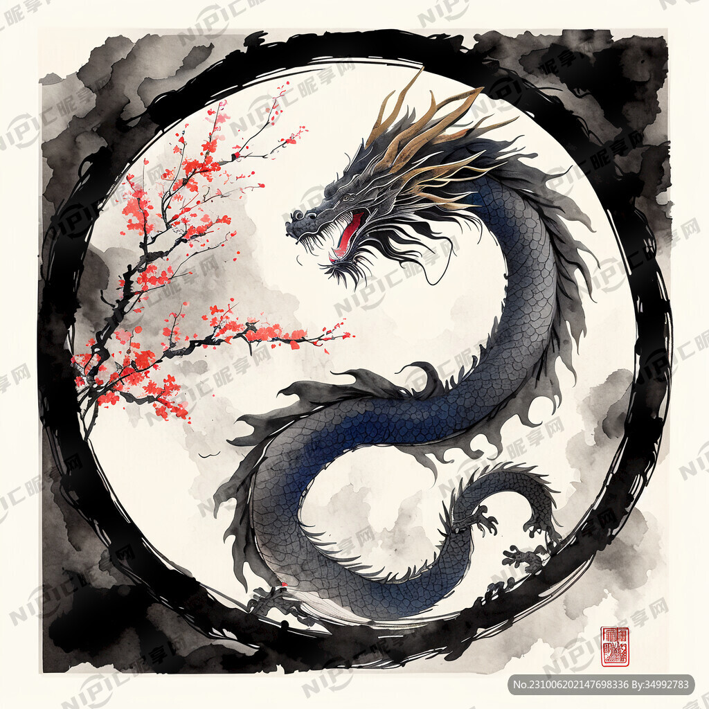 中国龙线条