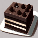 黑森林蛋糕正方形切块