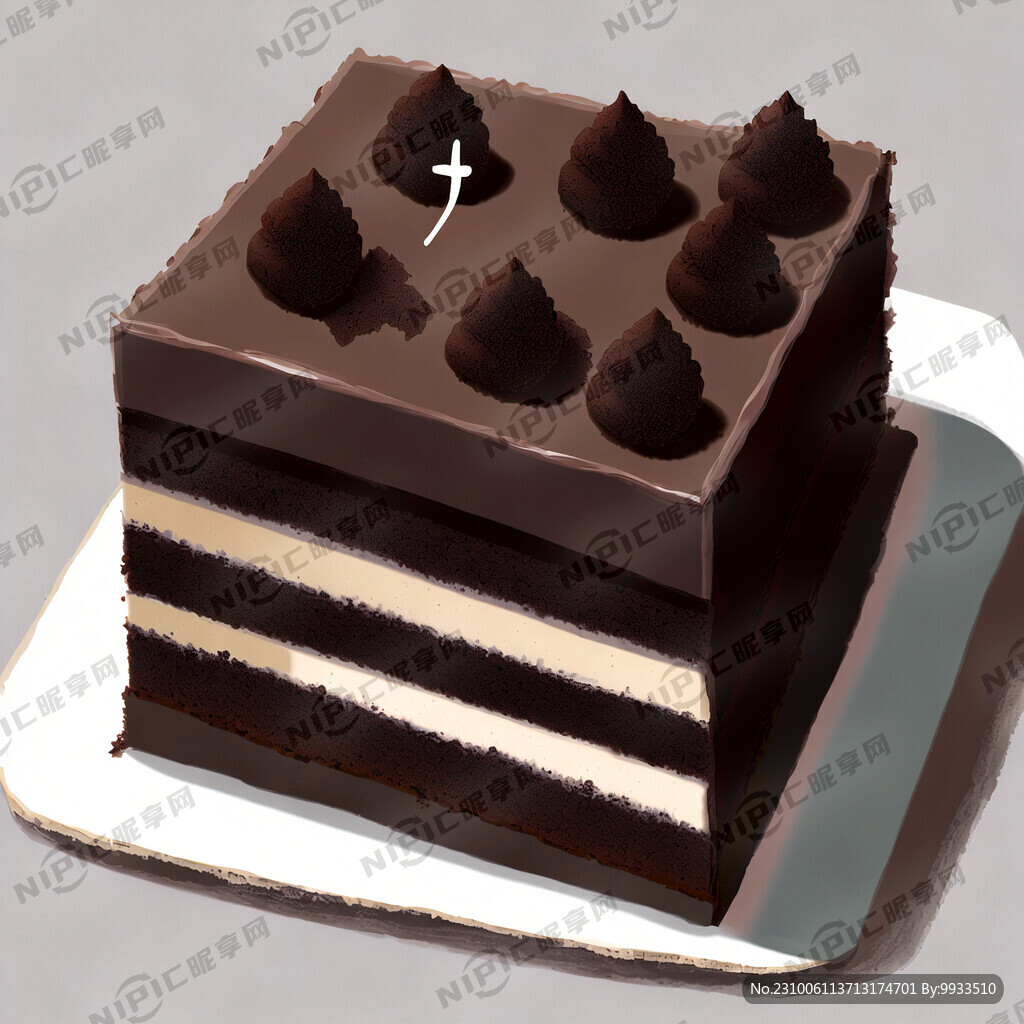 黑森林蛋糕正方形切块