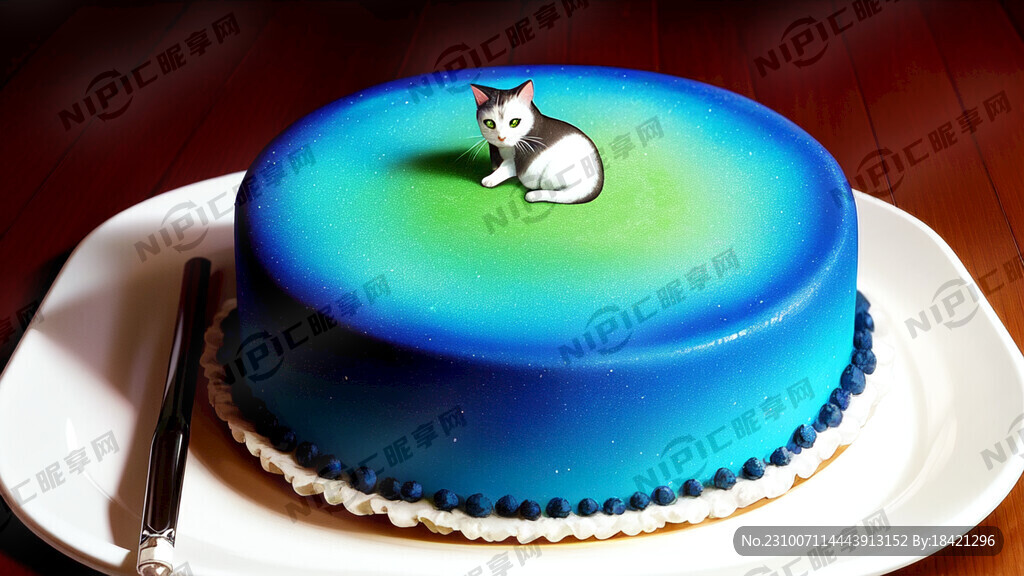 生日蛋糕和一只猫 宫崎骏风格