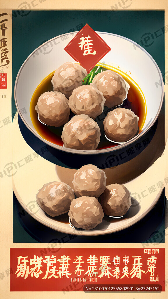 设计汕头牛肉丸宣传画