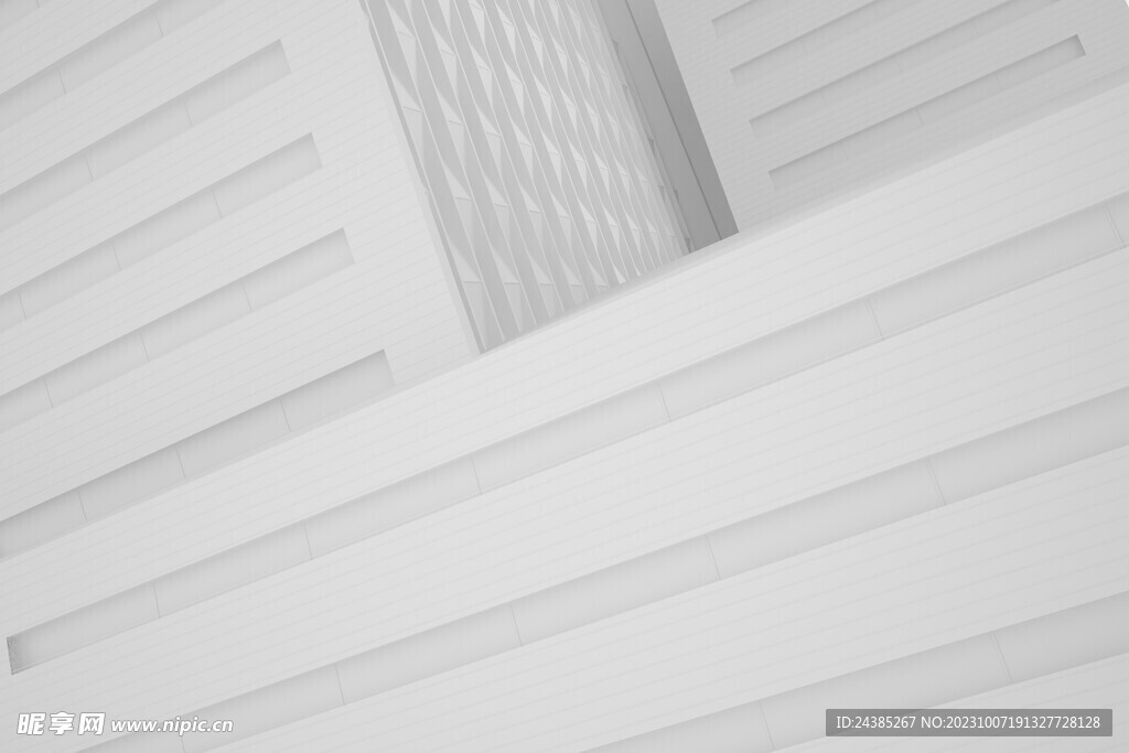 白色几何建筑立方体背景