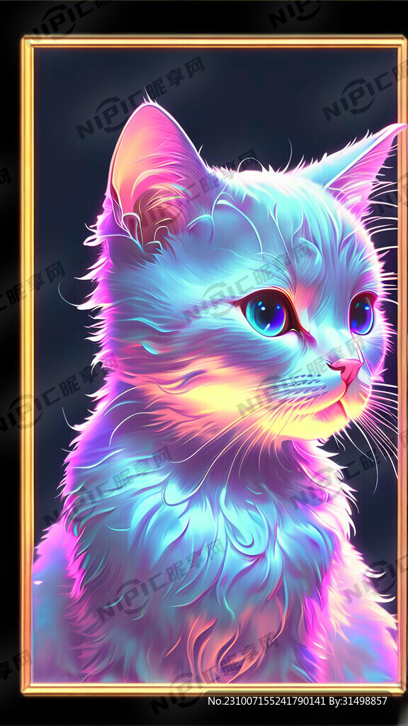 猫咪 透明感 全息色 可爱