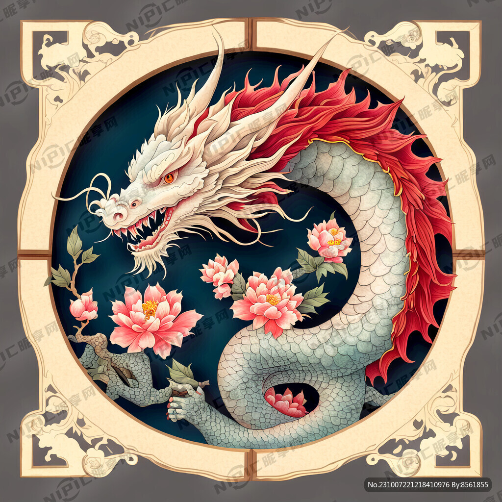 龙年吉祥物 龙年窗花 逼真