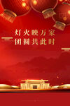 红色元宵节灯笼地产行业宣传海报