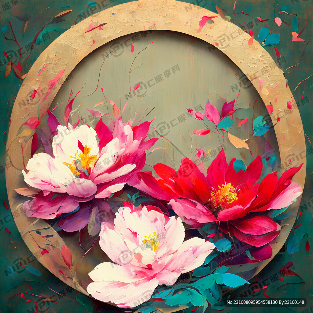 油画风格的满幅小碎花颜色艳丽层
