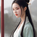 古风，清纯，温婉仙女，盛世容颜，倾国倾城，长发，体型苗条，汉服，微笑，精美细节，白色如玉肌肤，优雅，真人美女，细腻，精美细节，氛围光，光影，细节，高质量，体积光，电影打光,纯色背景