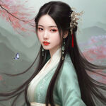古风，清纯，温婉仙女，盛世容颜，倾国倾城，长发，体型苗条，汉服，微笑，精美细节，白色如玉肌肤，优雅，真人美女，细腻，精美细节，氛围光，光影，细节，高质量，体积光，电影打光,纯色背景