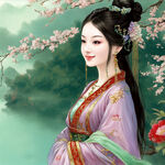古风，清纯，温婉仙女，盛世容颜，倾国倾城，长发，体型苗条，汉服，微笑，精美细节，白色如玉肌肤，优雅，真人美女，细腻，精美细节，氛围光，光影，细节，高质量，体积光，电影打光,纯色背景