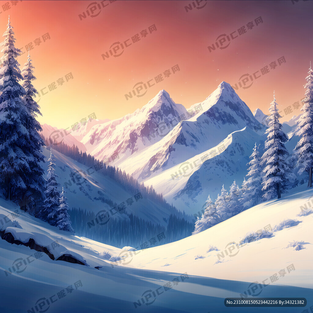 冬天雪山背景图片