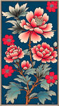 花纹，手绘，中国风，卡通，宫崎骏，鲜艳，铺满
