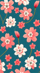 碎花，小花，浅红，纹理，卡通，清新，鲜艳，铺满