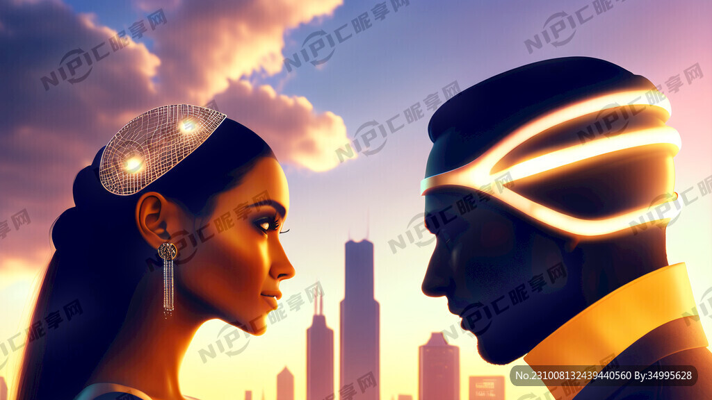 情侣求婚影子 华丽装饰