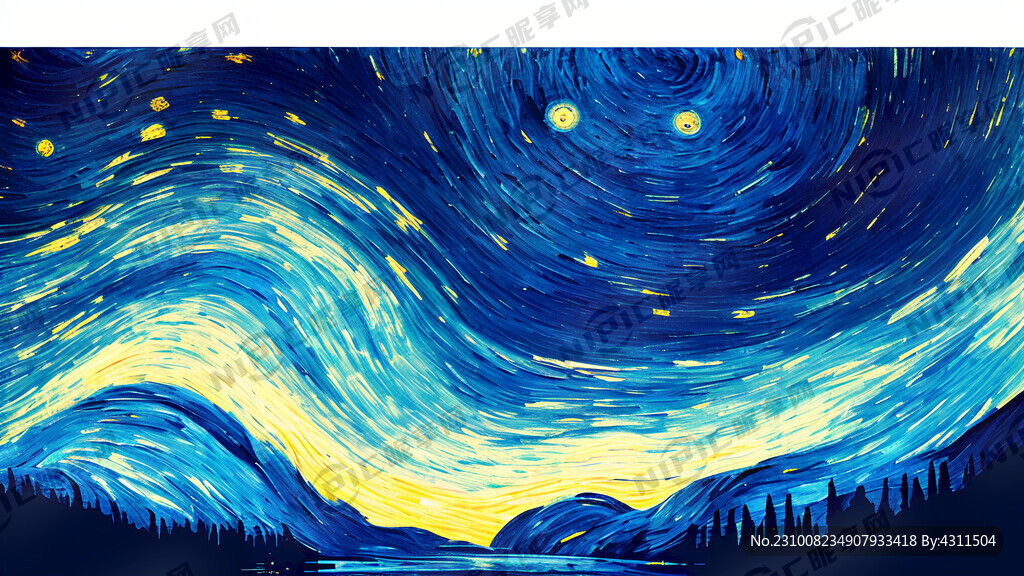 抽象 深蓝背景 星空 湖面