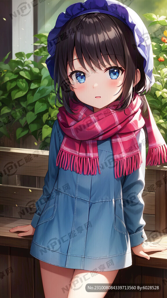 围着围巾的小女孩