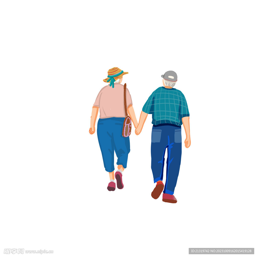 老人时尚插画