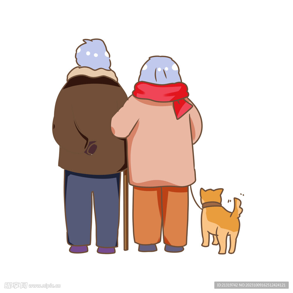 老人卡通插画