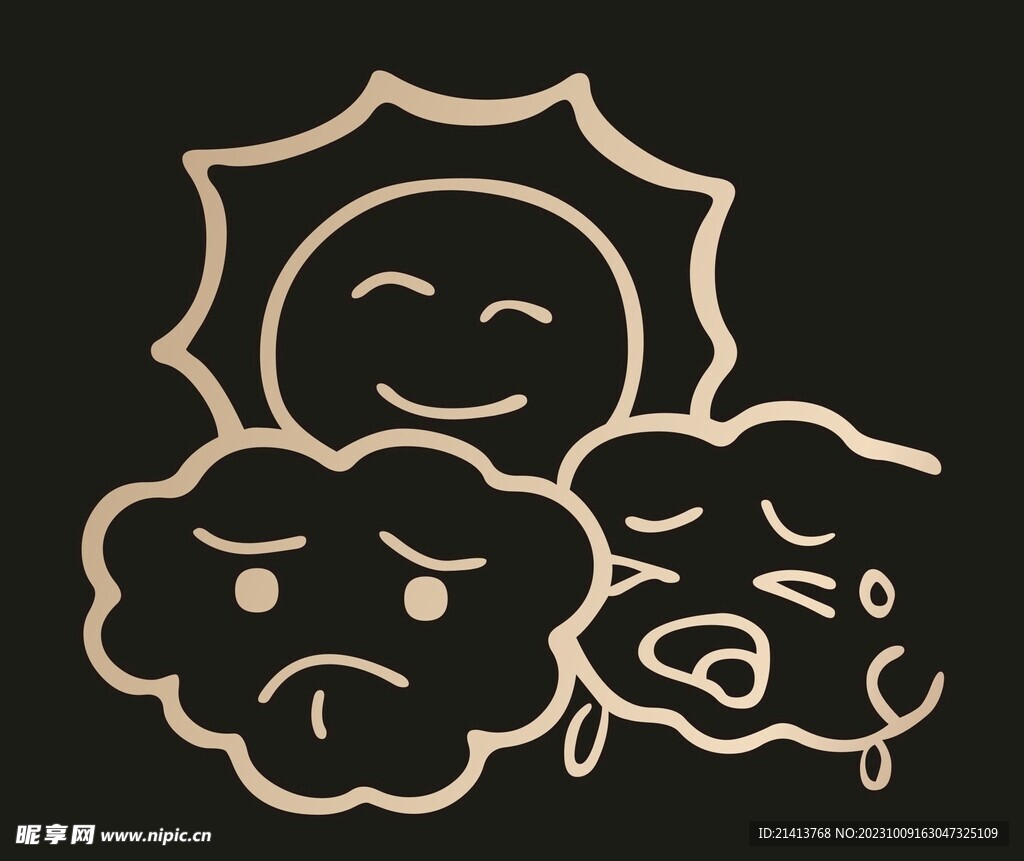 手绘天气素材 