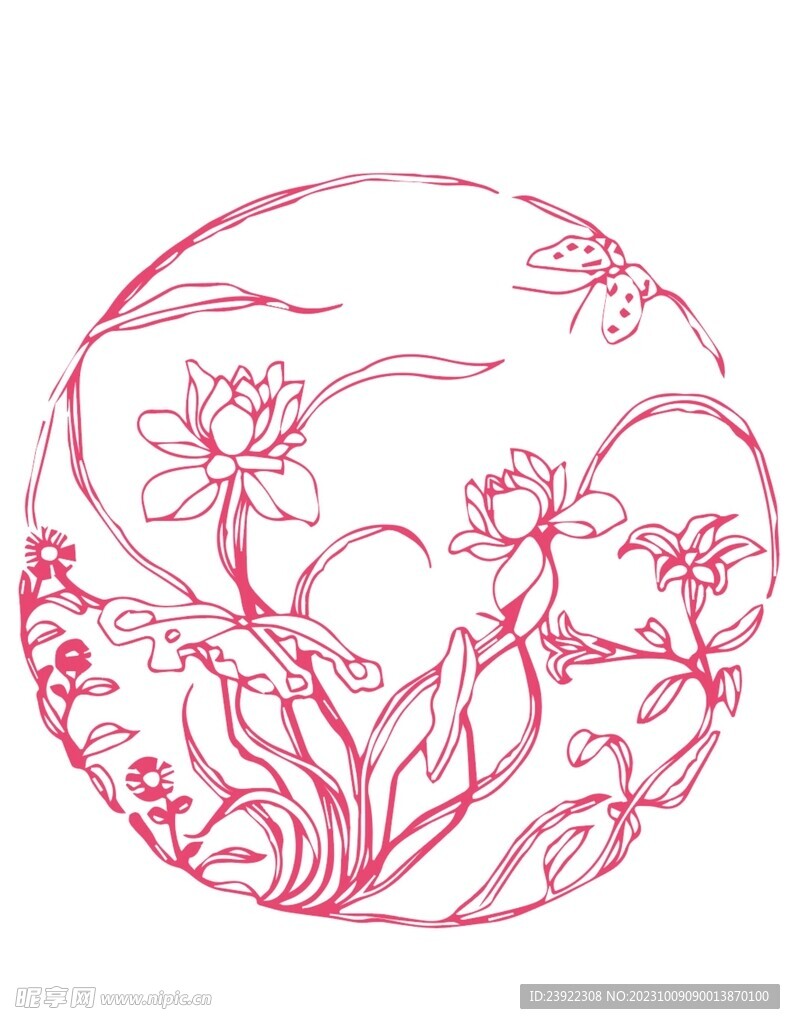 窗花剪纸矢量