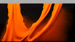 橙色气泡不规则散布在画面上方和橙黑渐变的背景融合