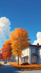 悦新居，蓝天，白云，城墙，秋分
