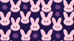 超级可爱的兔子图案，浅紫色，粉色