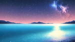 星空，大海，蓝色，湖面，波光