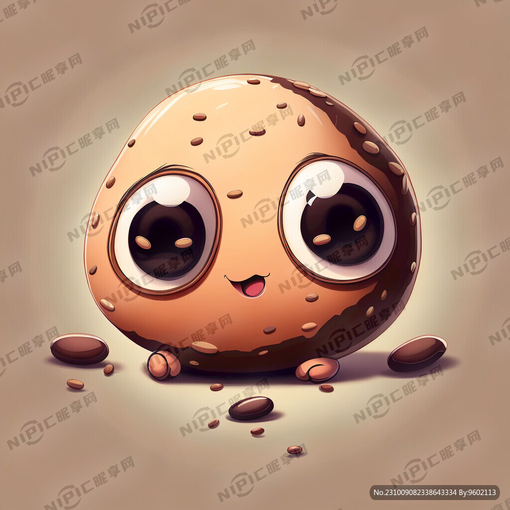 豆干 豆子 卡通 插画 可爱